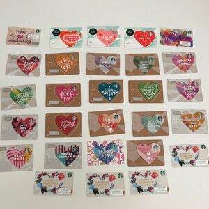 Starbucks Heart-Themed Gift Card Set in Vibrant Colors